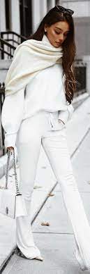 Jun Fashion Casual Fall Outfits White Pants Winter
