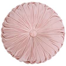 Holan Blush Pleated Velvet Round Pillow With Button 16in In 2020 Light Pink Throw Pillows Throw Pillows Bedroom Pink Throw Pillows