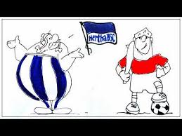 El delantero del hertha berlín dodi lukebakio y el defensa del unión de berlín nico schlotterbeck saltan en el encuentro de la bundesliga, el domingo 4 de abril de 2021. Youtube Comic Hertha Fan Obelix Youtube