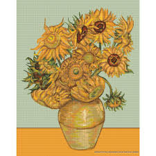 The basket of sunflowers can also be stitched. Buy Set For Cross Stitching Luca S Sunflowers Reproduction Of Van Gog 53 99