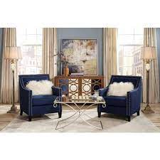 Flynn Navy Blue Upholstered Armchair 4w442 Blue Living Room Decor Glam Living Room Navy Living Rooms