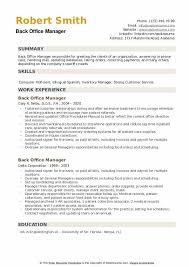 Resume format pick the right resume format for your situation. Back Office Manager Resume Samples Qwikresume