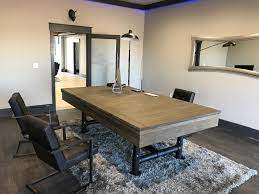 The bedford pool table with dining top by imperial billiards is made of douglas fir with a silver mist finish. The Bedford Pool Table By Imperial Industrial Design With Dining Top