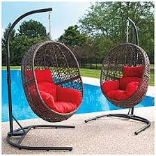 Wilson Fisher Resin Wicker Cushioned Hanging Egg Chairs Resin Wicker Hanging Egg Chair Wicker
