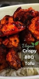 Crispy Tofu Chicken Three Ways Dry Garlic Bbq And Asian Sesame Megan Kerry Recipe In 2020 Tofu Recipes Vegan Tofu Recipes Healthy Tofu Dishes