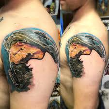 Learn more about halo tattoos and explore the symbolism for wearers inking their favorite parts from the world of the iconic shooter. Tattoos Artwork By Torsten Matthes We Did A Great Start On This Halo Sleeve