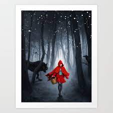 Vintage little red riding hood drawings wolf wall decal. Little Red Riding Hood Art Print By Robert Carter Society6