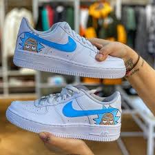 Rick And Morty Shoe Hand Painted Customized Nike Air Force Etsy Custom Nike Shoes Rick And Morty Shoes Nike Shoes Air Force