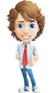 Boy with long hair checkered shirt camo pants. Business Vector Cartoon Characters Graphicmama