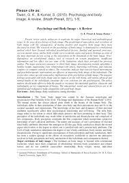 5 ways you can help. Pdf Psychology And Body Image A Review