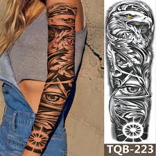 Tatuajes de manga para hombres y mujeres, 22 hojas, tatuajes falsos realistas negros grandes para adultos, brazo completo fresco y medio brazo, tatuaje temporal impermeable y de larga duración : 1 Hoja Extra De Tatuajes Temporales Grandes Brazo Completo Y Mangas De Aguila Armtattoo Para Hombres Y Mujeres Tattoo Y Piercing