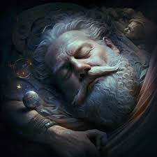 If you're lucky, sometimes you will find midjourney's favorite themes, that  have amazing results with just 3 word prompts. Images below were made by  just "god of sleep" or "god of trees"