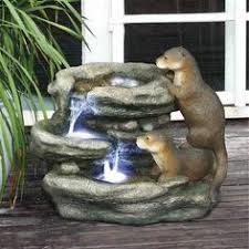 Bright Waters Otters Garden Fountain Sculpture Our Bright Waters Sea Otter Fountain Is Sure To Bring Garden Fountain Water Fountains Outdoor Tabletop Fountain