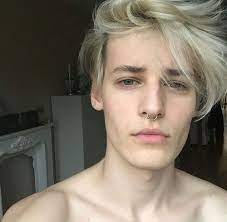 Boy Piercing And Tumblr Image Blonde Boy Aesthetic Guys With White Hair Long White Hair