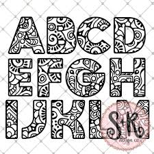 Mandala Svg Alphabet A Z Svg Dxf Png 2019 Mandala Svg Alphabet Drawing Themes
