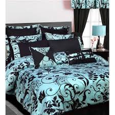 Black And Teal Comforter Set Pin By Angel Melchor On Bed Sets I Want Tribeca Living Teal Bedroom Bed In A Bag