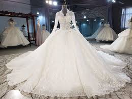 A lace wedding dress with sleeves will also help display the beauty and intricacy of the lace pattern itself. Luxury Modest Wedding Dresses V Neck Long Sleeve Lace Wedding Gowns Vw Viniodress