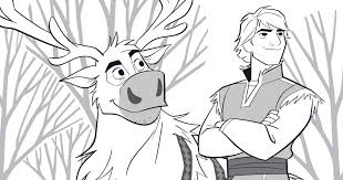 The cast of the film 'frozen': Frozen Kristoff And Sven Coloring Page Mama Likes This