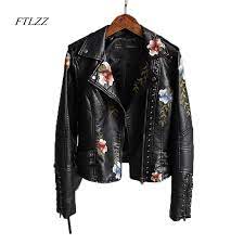 While some of these looks might seem easier to pull off than others, something that never seems to go out of style is a classic leather jacket. Ftlzz Women Floral Print Embroidery Faux Soft Leather Jacket Coat Turn Down Collar Casual Pu Motorcycle Black Punk Outerwear Faux Soft Leather Jacket Soft Leather Jacketleather Jacket Coat Aliexpress