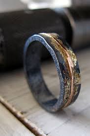 Black And Gold Wedding Band For Him Mens Wedding Band Mens Wedding Ring Oxidized Ring Black Gold Copper Ring Rustic Viking Wedding Ring Mens Wedding Rings Unique Mens Wedding Bands Unique