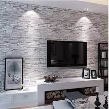 Pvc Grey Brown Stone Brick Wallpaper For Living Room Brick Wallpaper Living Room Wallpaper Living Room Best Living Room Wallpaper