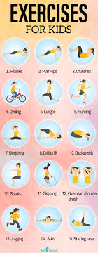 15 Simple Exercises For Kids To Do At Home Kids Exercise Activities Physical Activities For Kids Exercise For Kids