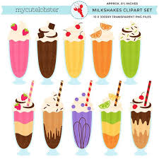 Milkshakes Clipart Clip Art Set Milkshakes Drinks Etsy Clip Art Milkshake Art Set