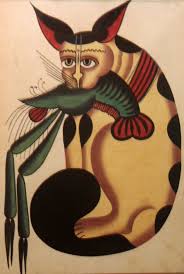 A Cat With A Lobster Cat Art Illustration Indian Art Creative Club