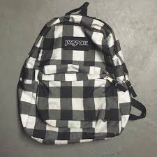 Black And White Jansport Backpack Jansport Checkered Backpack Jansport Backpacks Bags