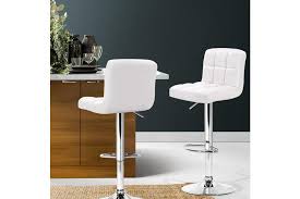artiss 2x leather bar stools noel