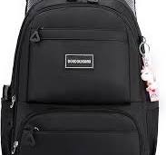 Mochila para niñas escolares, bonita bolsa para universidad, escuela  primaria, para adolescentes y niñas, Negro -, Linda mochila escolar Kawaii