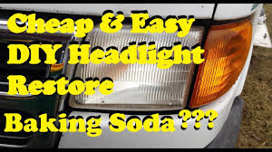 Using a microfiber cloth, or even a toothbrush, rub the vinegar, baking soda, or a combination of both into the headlight lens. Diy Headlight Restore Cheap Easy Way Baking Soda Vinegar Yup It Works Youtube
