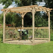 Backyard shade structures in do it yourself kits! Forest Garden Ultima Pergola Deck Kit 2 4m X 2 4m Rafter Style Roofing