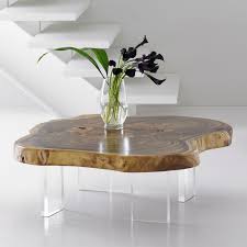 Floating Coffee Table With Acrylic Legs Chamcha Wood Natural Size Varies Coffee Table Wood Coffee Table Traditional Coffee Table