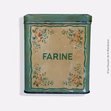 Ancienne Boite En Tole Inscription Farine Meunier French Antique Tole Boite Boites Anciennes