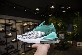 Nike Air Max 270 Flyknit Ah6803 300 Clear Emerald Green White Shoes Its Entire Upper Is Constructed With Flyknit Whi Green Nike Shoes Air Max 270 Nike Air Max
