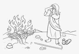 Jethro was a priest of midian. Art Monochrome Arm Moses And The Burning Bush Coloring Page Hd Png Download Transparent Png Image Pngitem