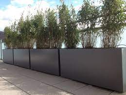sichtschutz balkon rechteckige pflanzgefasse bambuspflanzen ahmet samanli rectangular planters outdoor planter designs contemporary multiple hanging baskets