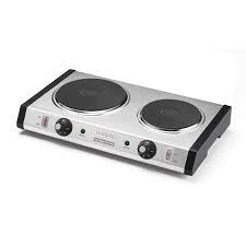 All stainless steel construction for a professional. Waring Commercial Cast Iron Double Burner