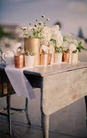 Ways To Get The Industrial Wedding Look Rustic Wedding Chic Tin Can Centerpieces Vintage Wedding Decorations Beach Theme Wedding