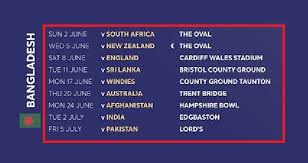 Uefa euro 2020 will take place between 11 june and 11 july 2021. Icc Cricket World Cup Schedule Fixture 2019 Bangladesh Sports Workers Helpline
