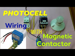 Photoelectric cell works on the principle of photoelectric effect. Photocell W Magnetic Contactor Wiring And Diagram For Street Lights Perimeter Lights Day And Night Youtube