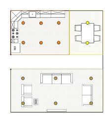 Image Of A Room With Segments For Calculating How Many Recessed Lights Each Area Will Need Area Calc Lumieres Encastrees Eclairage Du Salon Eclairage Cuisine