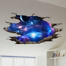 outer space 3d wall sticker cosmic galaxy wall decals for kids room floor decoration blue sky ceiling stickers wish in 2021 wall stickers living room kids wall decals galaxy wall mural