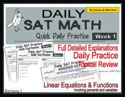 This Resource Is A Great Way To Review The New Sat Math Exam It Provides One Week Of Thematic Practice To Promote Skill Mastery Sat Math Math Practices Math