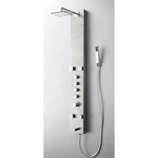 Fresca Pavia Stainless Steel Brushed Silver Thermostatic Shower Massage Panel Fsp8001bs Home Depot Canada Shower Panels Shower Massage Shower Systems