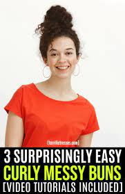 Real natural curly messy bun hair piece scrunchie new fake hair extensions well. Three Ways To Style An Easy Messy Bun For Curly Hair