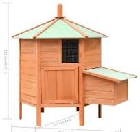 vidaXL Solid Pine and Fir Wood Chicken Cage - Large Poultry Coop with Iron  Wire Window, Upward Panel for Egg Collection and Easy-Climb Ramp, Brown &  ...