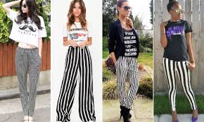 Calça Estampada Preta E Branca Como Usar Como Usar Calca Listrada Preta E Branca Conversando Com A Lua Moda Feminina Casual Calca Looks