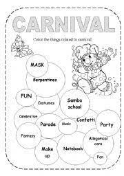 Carnival Worksheet Printables English Activities Carnival Activities English Lessons For Kids